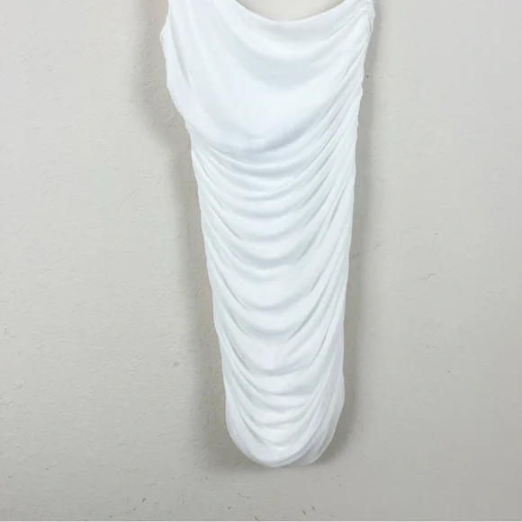 Princess Polly Jocasta Mini White One Shoulder Dress Size 10 - Picture 3 of 7